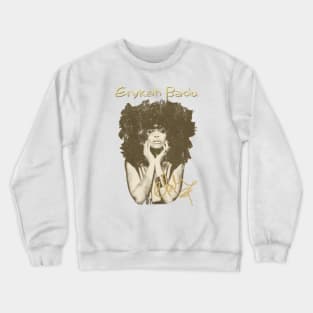 Erykah Badu Vintage Halftone Style Fan Art Signature Fresh Design Crewneck Sweatshirt